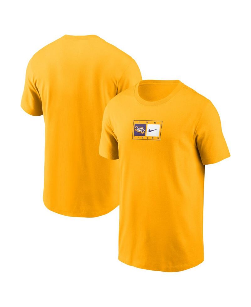 Men's Gold LSU Tigers Campus Logo Swoosh T-Shirt