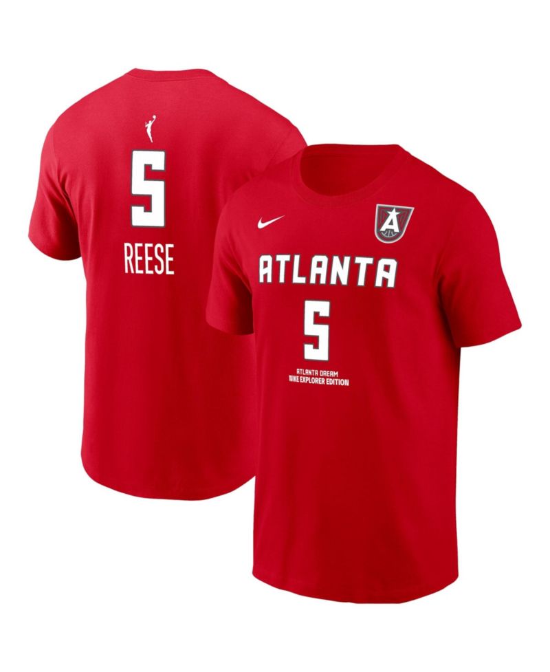 Men's Angel Reese Red Atlanta Dream Explorer Edition Name & Number T-Shirt