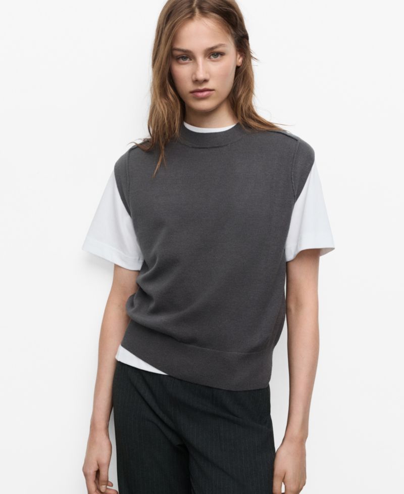 Women's Seam Detail Knitted Sweater Vest