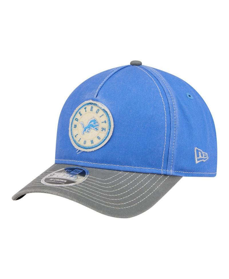 Men's Blue/Gray Detroit Lions 9FORTY Felt A-Frame Adjustable Hat