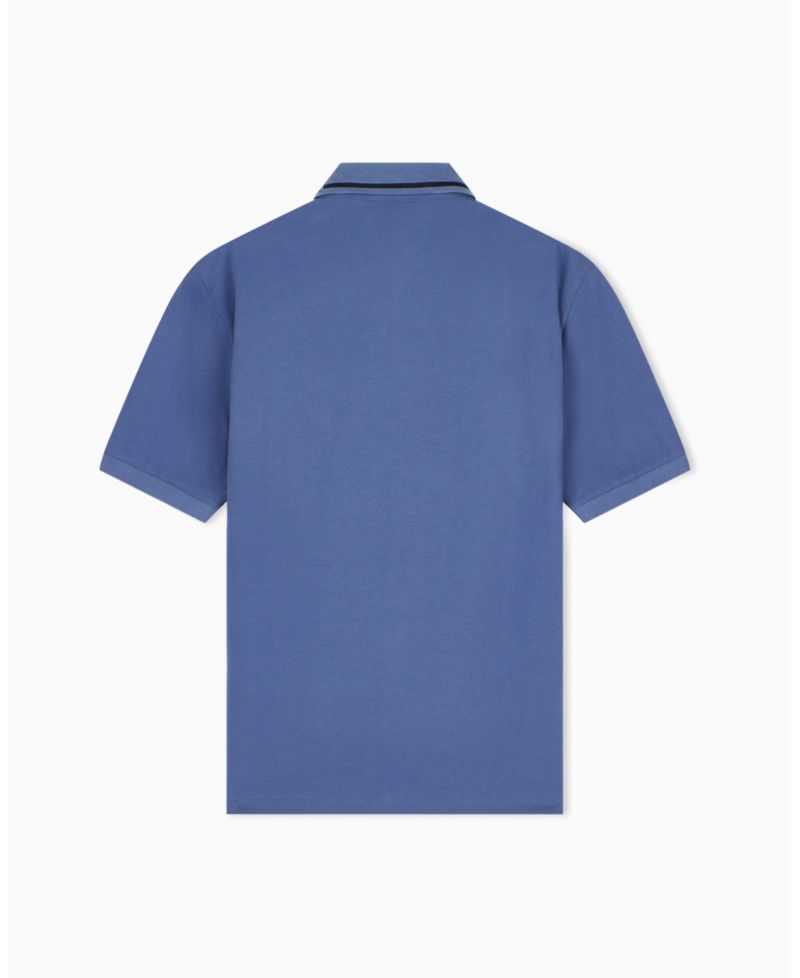 Men's Pique Tipping Wording Polo Shirt