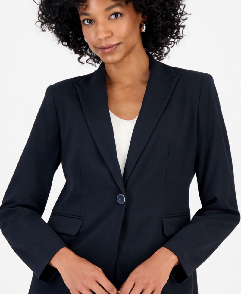 Women's Peak Lapel Single Button Stretch Blazer