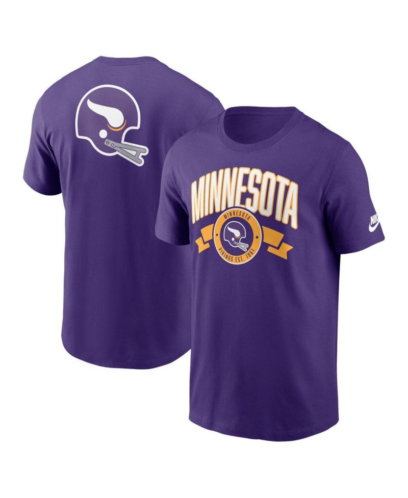 Men's Purple Minnesota Vikings Rewind Front and Back Hit Essential T-Shirt