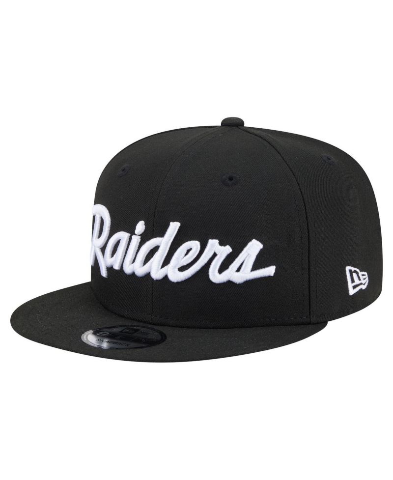 Men's Black Las Vegas Raiders Core Team Script 9FIFTY Snapback Hat