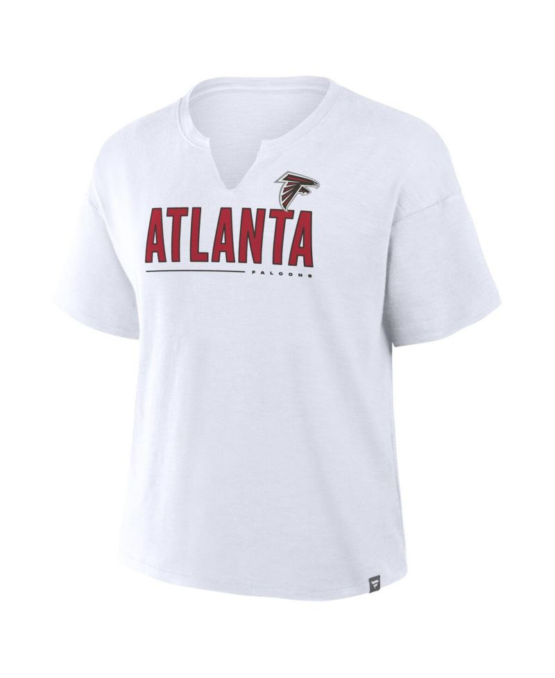 Women's White Atlanta Falcons Redzone Slub Boxy T-Shirt