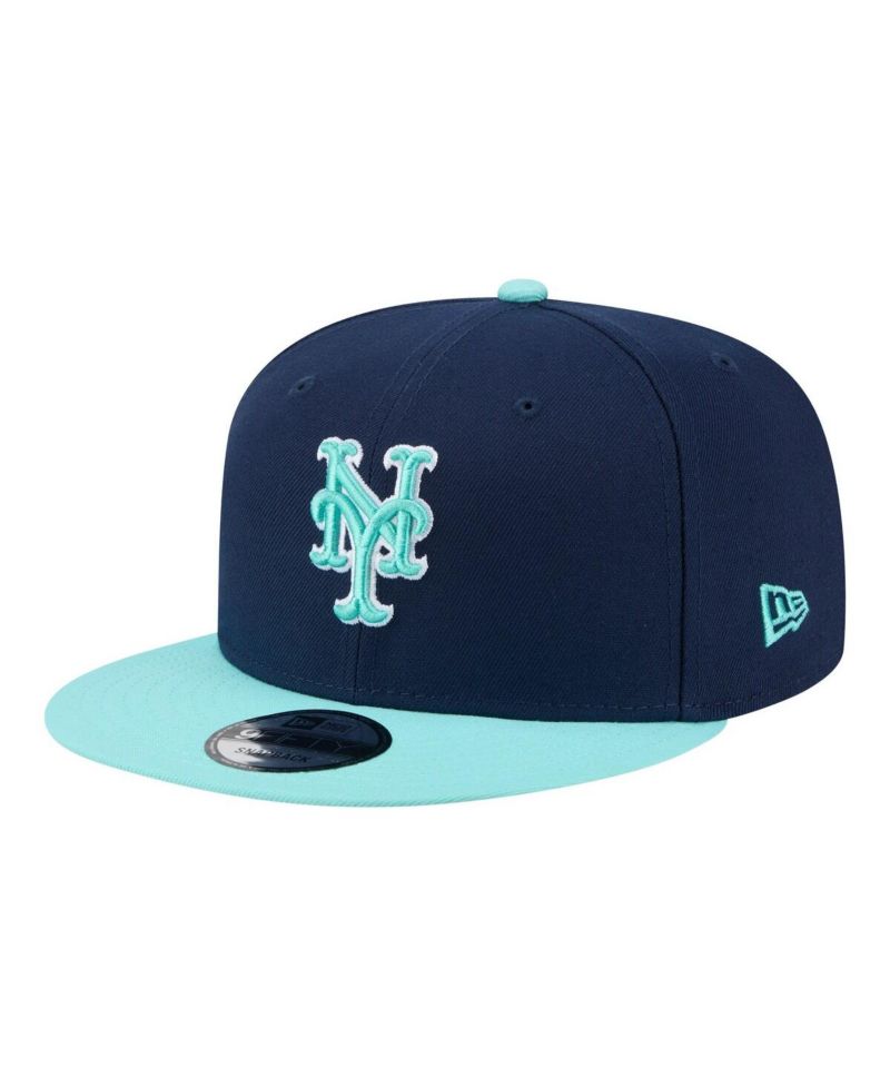Men's Navy/Turquoise New York Mets Two-Tone Color Pack 9FIFTY Snapback Hat