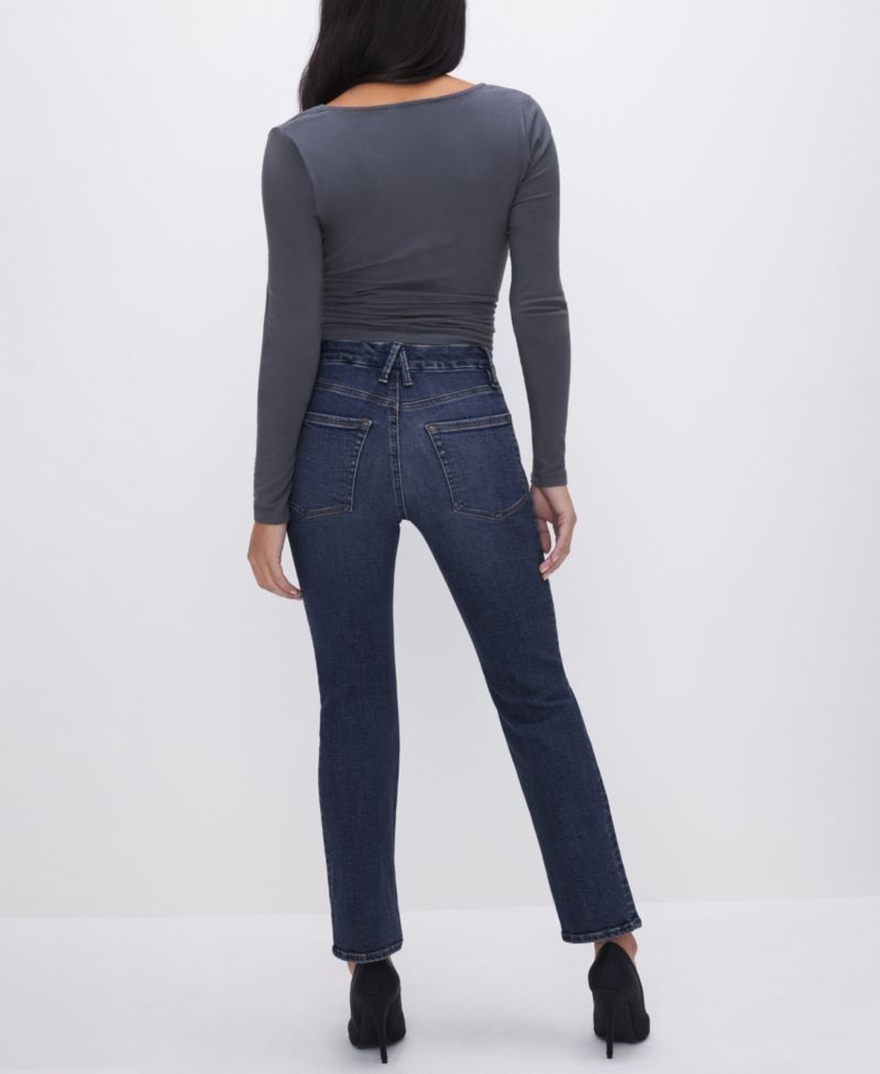 Petite Mid-Rise Straight Jeans