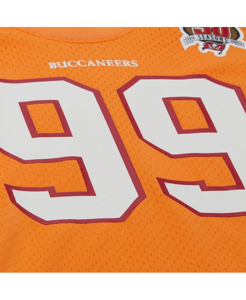 Men's Warren Sapp Orange Tampa Bay Buccaneers Retired Player Name & Number Mesh T-Shirt