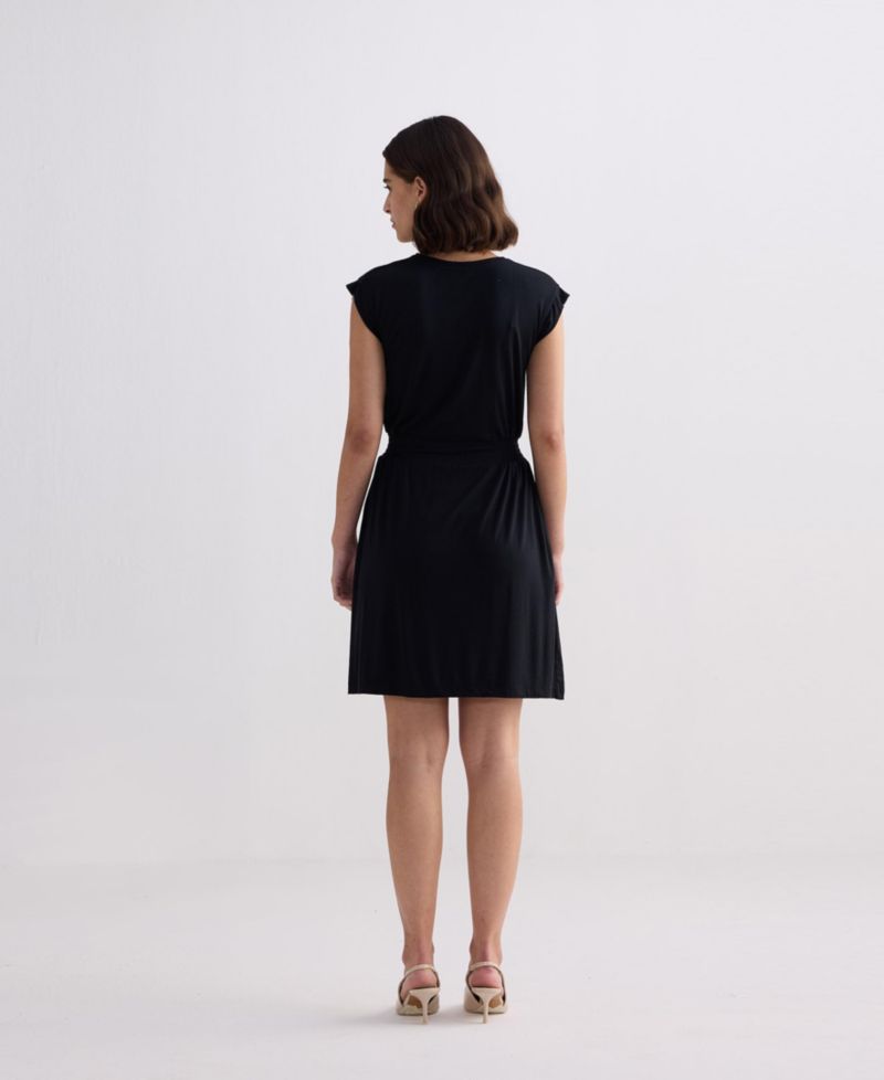 Women's Short Dress With Smocking Side Detail