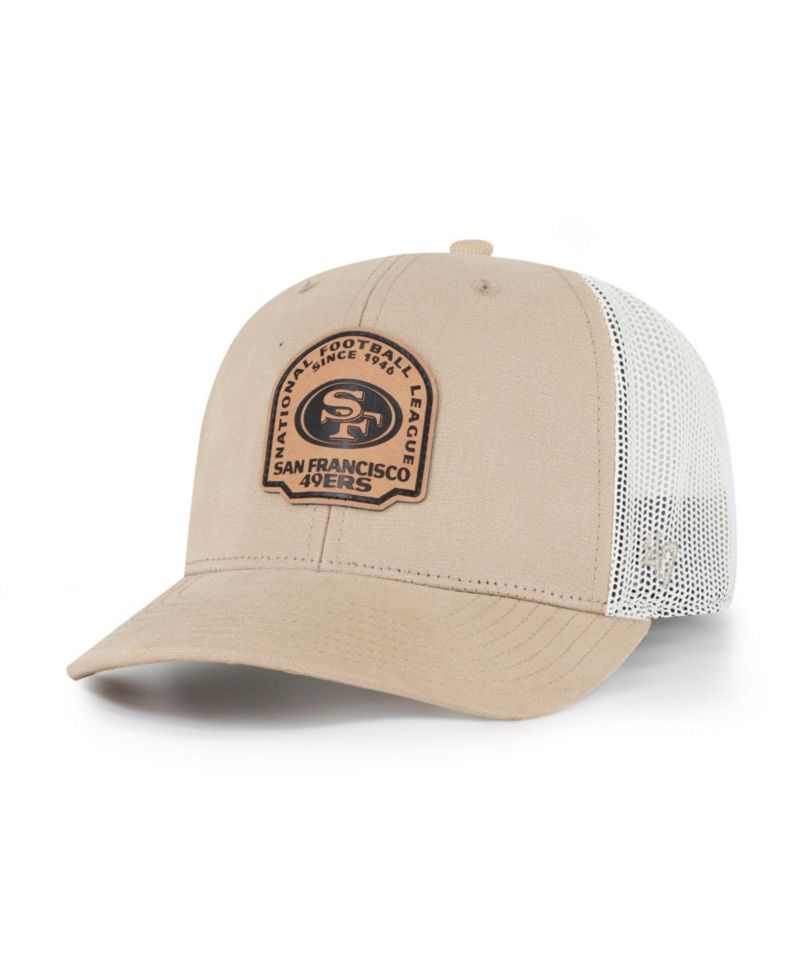 San Francisco 49ers Adjustable Leather Applique Bonehide Trucker Hat