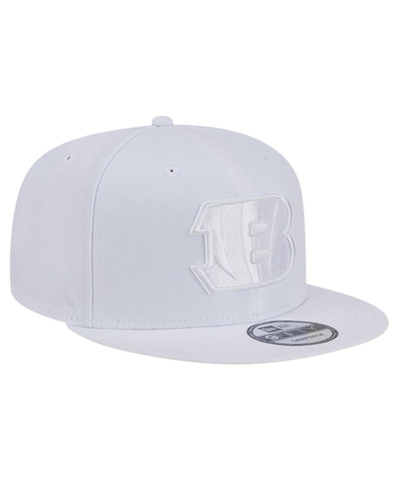 Men's Cincinnati Bengals Main White on White 9Fifty Snapback Hat