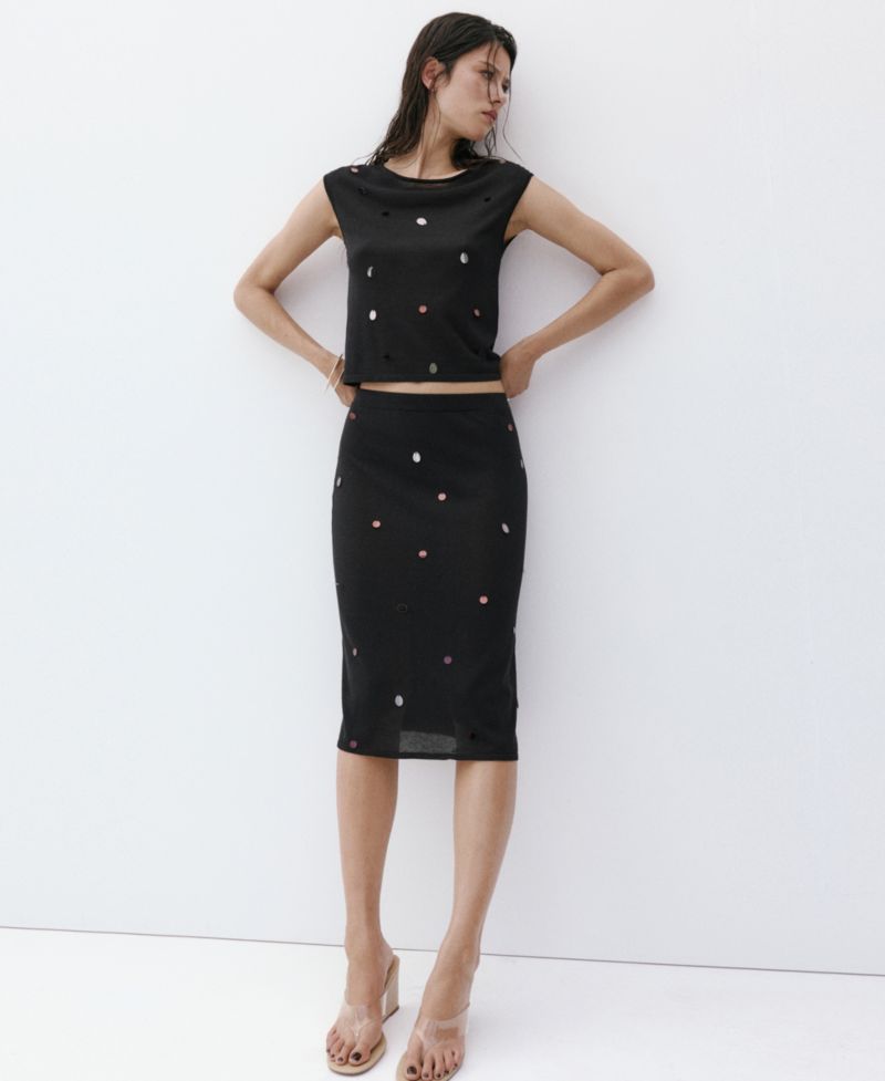 Women's Fine-Knit Sequined Skirt