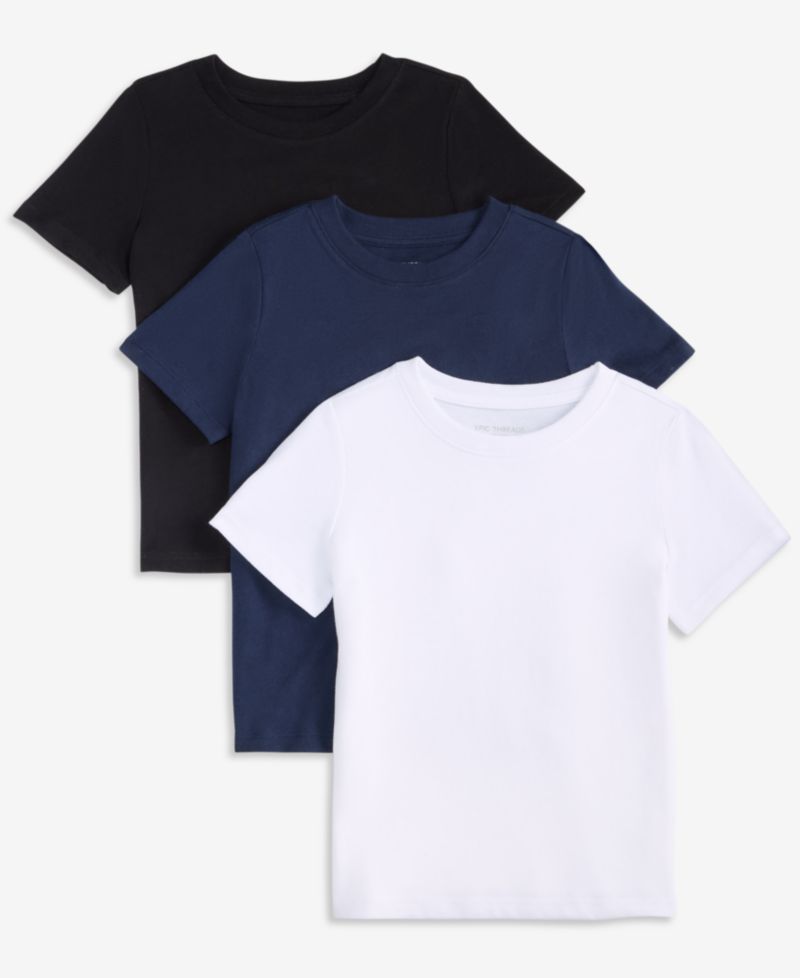 Toddler Boys' 12M-5T Short-Sleeve Solid T-Shirts, 2+1 Free Bonus Pack