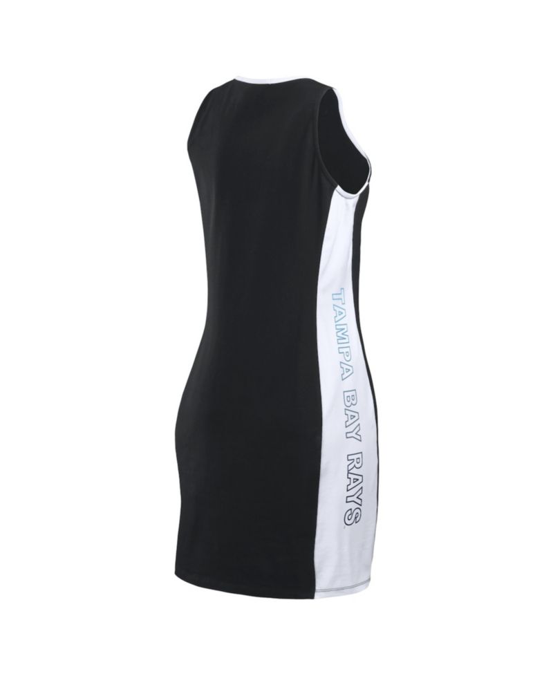 Women's Black Tampa Bay Rays Color Block Quarter-Zip Sleeveless Dress