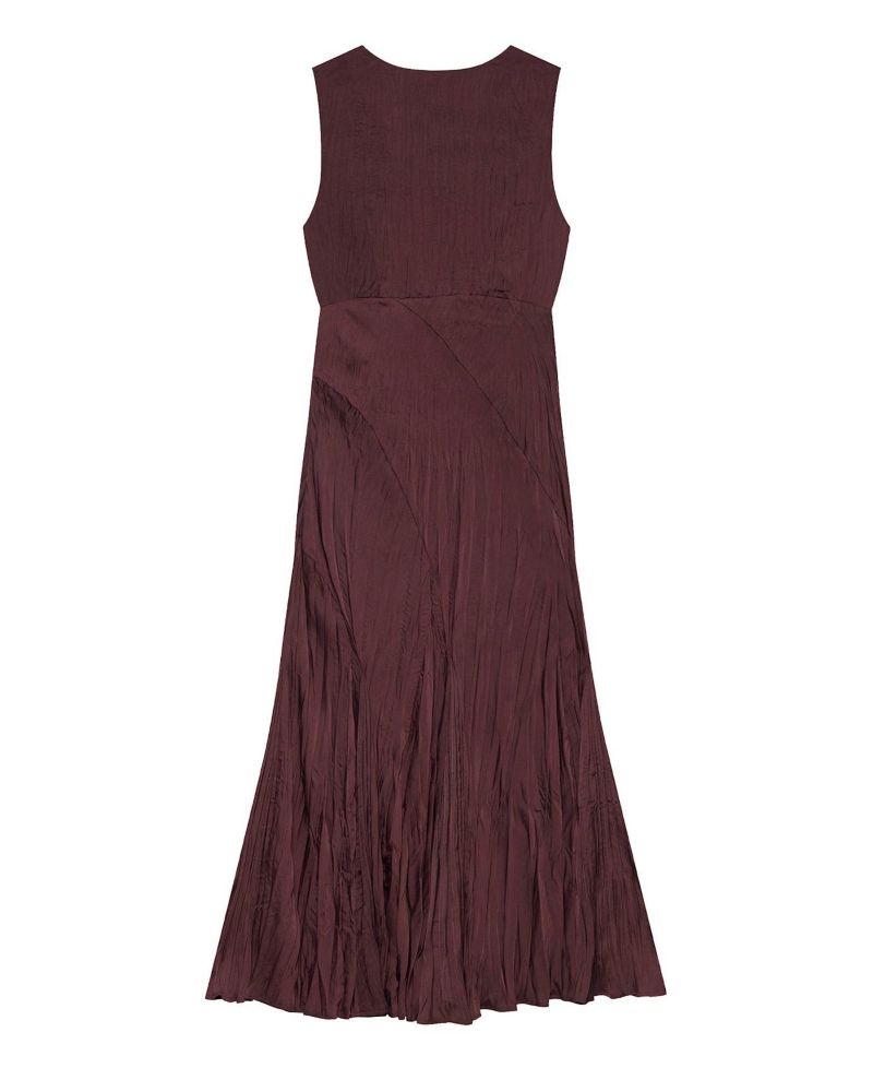 Women's Sleeveless V-Neck Crinkle Maxi Dress