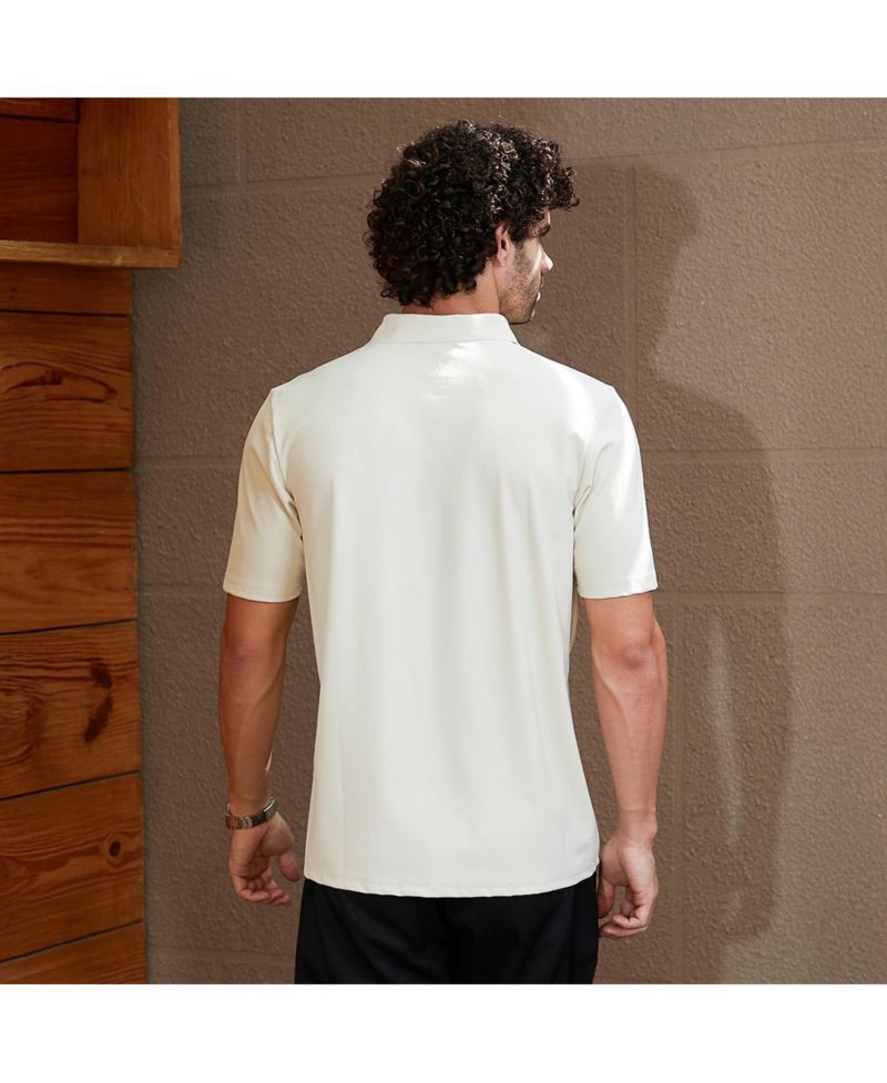 Men's Off-White Seamless Waffle Polo T-Shirt