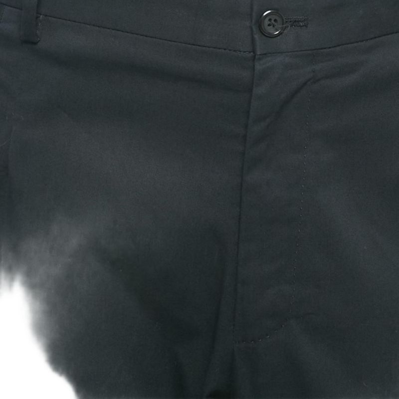Men's Black Cotton Tailored Trousers