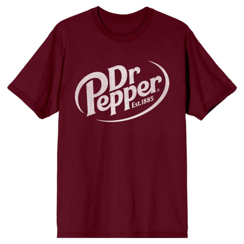 Big & Tall Dr Pepper Est. 1885 Maroon Logo Black Graphic Tee-5XL