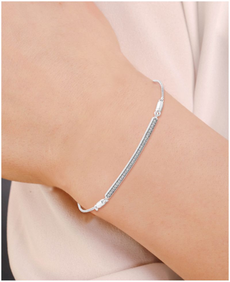 Diamond Bar Bolo Bracelet (1/6 ct. t.w.) in Sterling Silver