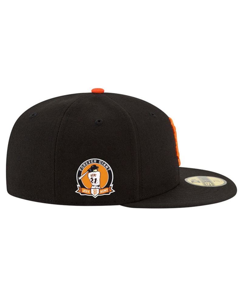 Men's Black San Francisco Giants Jeff Kent Number Retirement Authentic Collection 59FIFTY Fitted Hat