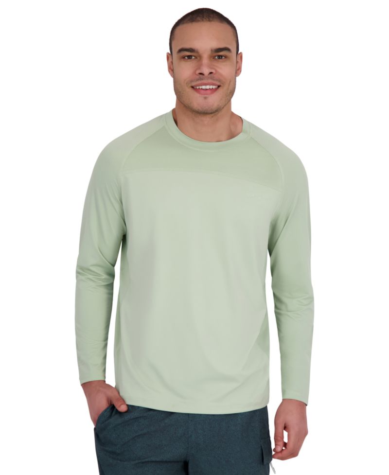 Men's Textured Panel Long -Sleeve UPF 50+ Rashguard