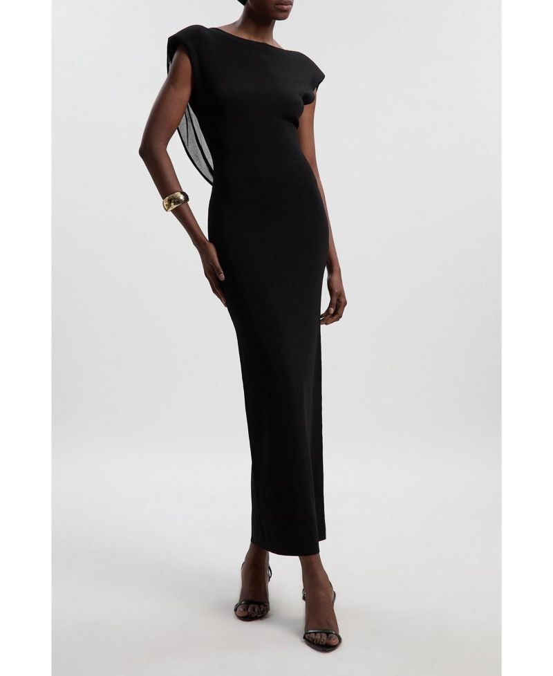 Women's Plunge Back Sleeveless Maxi Dress