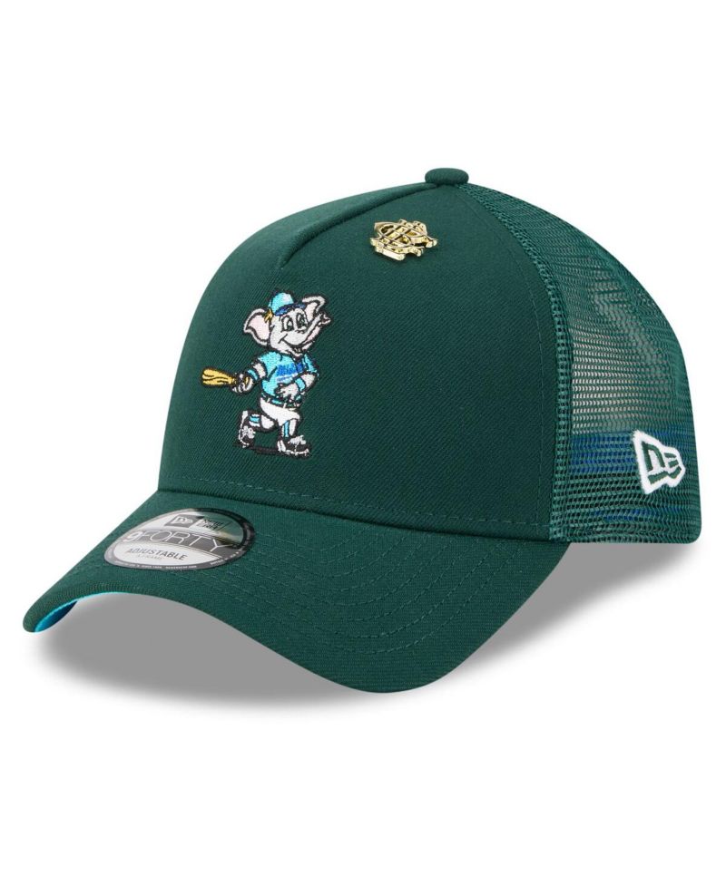 Men's Green Athletics 2025 Big League Chew A-Frame 9FORTY Adjustable Trucker Hat