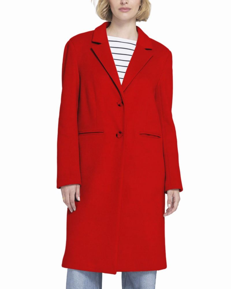 Women's Melton Coat with Printed Lining Trench