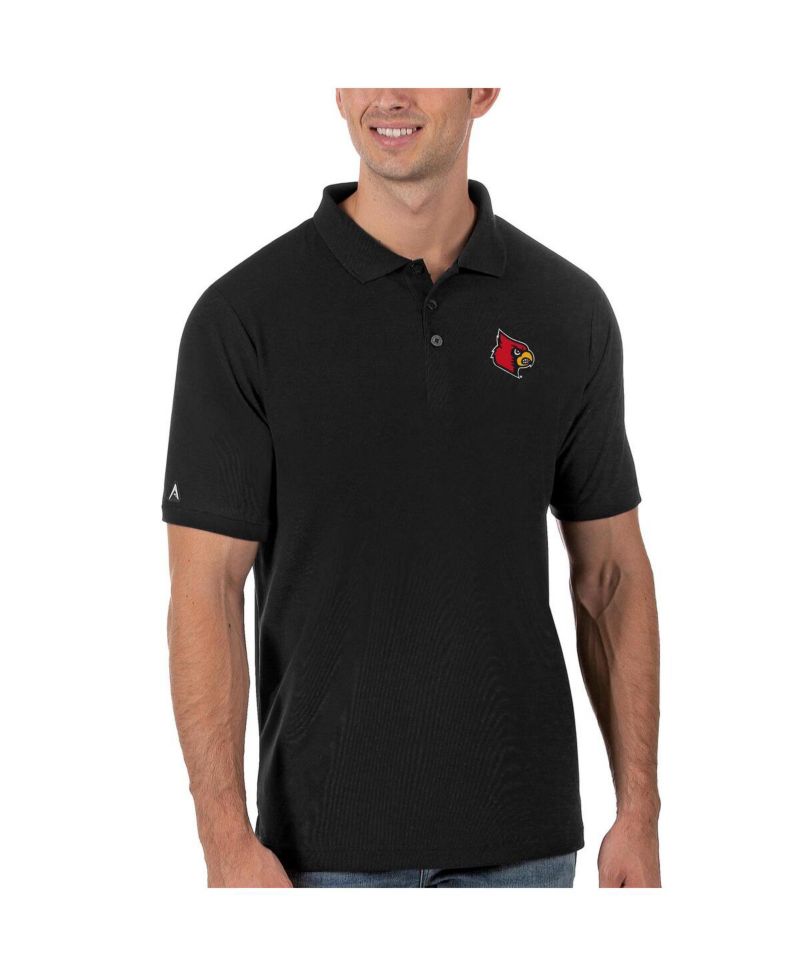 Men's Black Louisville Cardinals Legacy Pique Polo Shirt