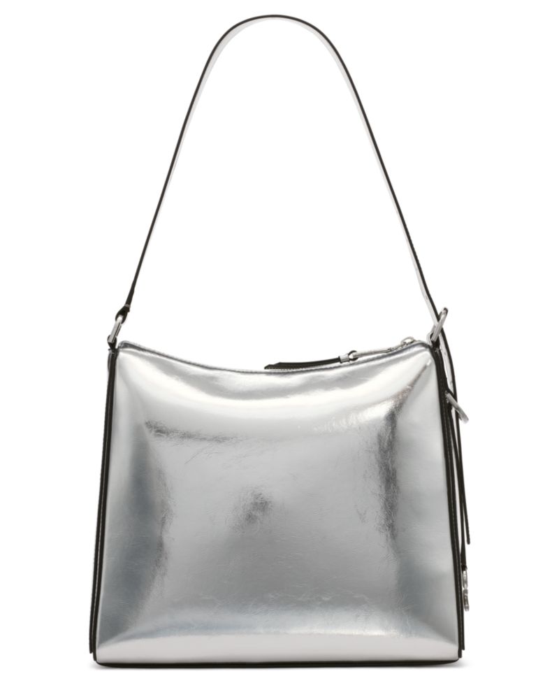 Mandy Metallic Top Zipper Shoulder Bag