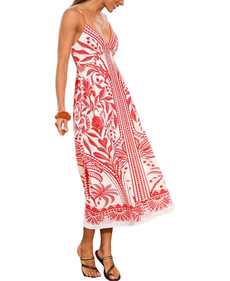 Women's Palm Tree Lane Tropical Maxi Beach Dress
