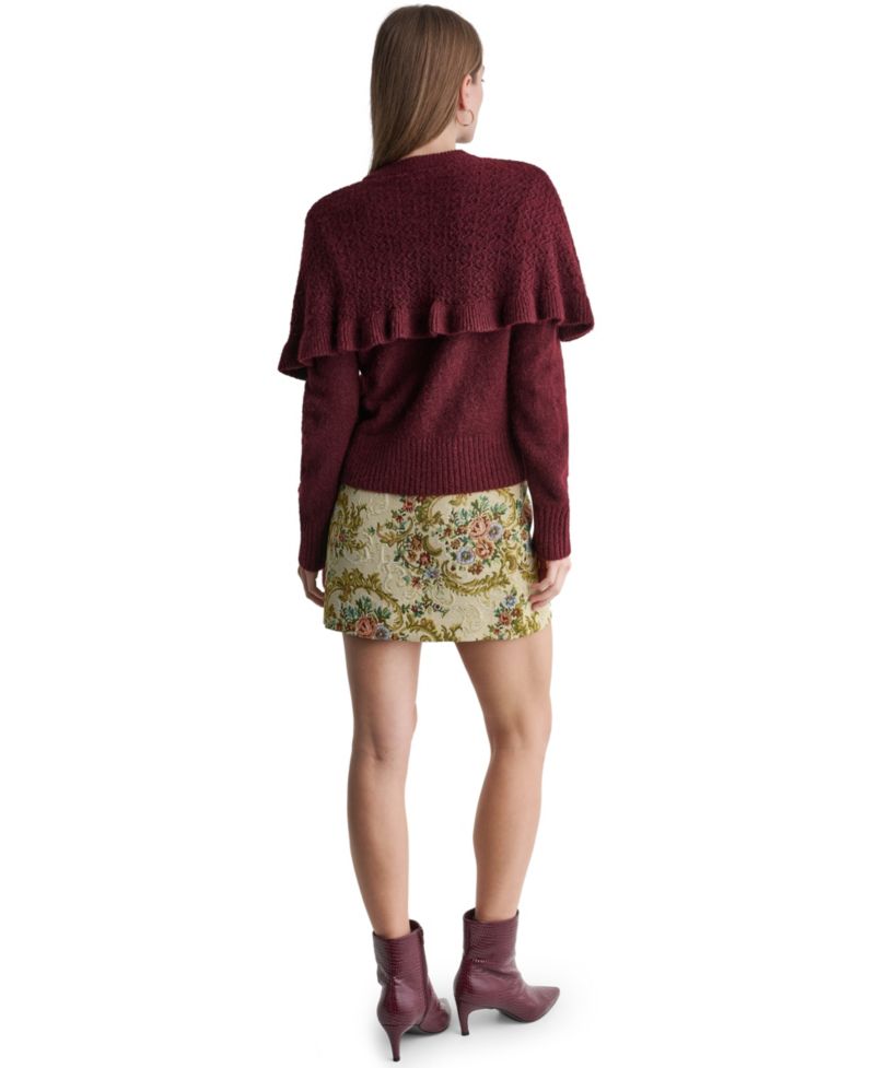 Women's Caped Pointelle Cardigan