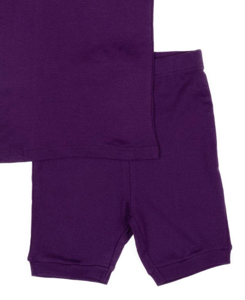 Toddler Matching Family Two Piece Cotton Short Sleeve Shirt and Shorts Solid Color Pajamas 2T-5T