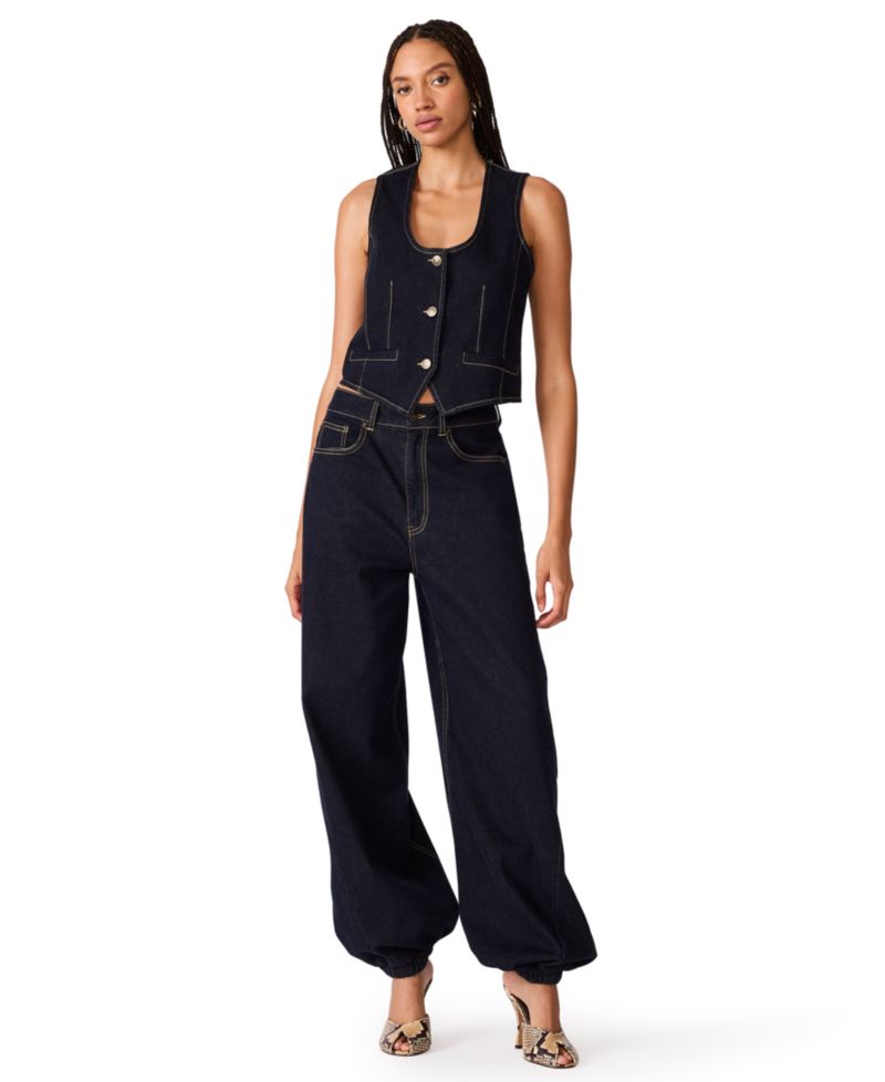 Women's Fontana Denim Scoop-Neck Cropped Vest
