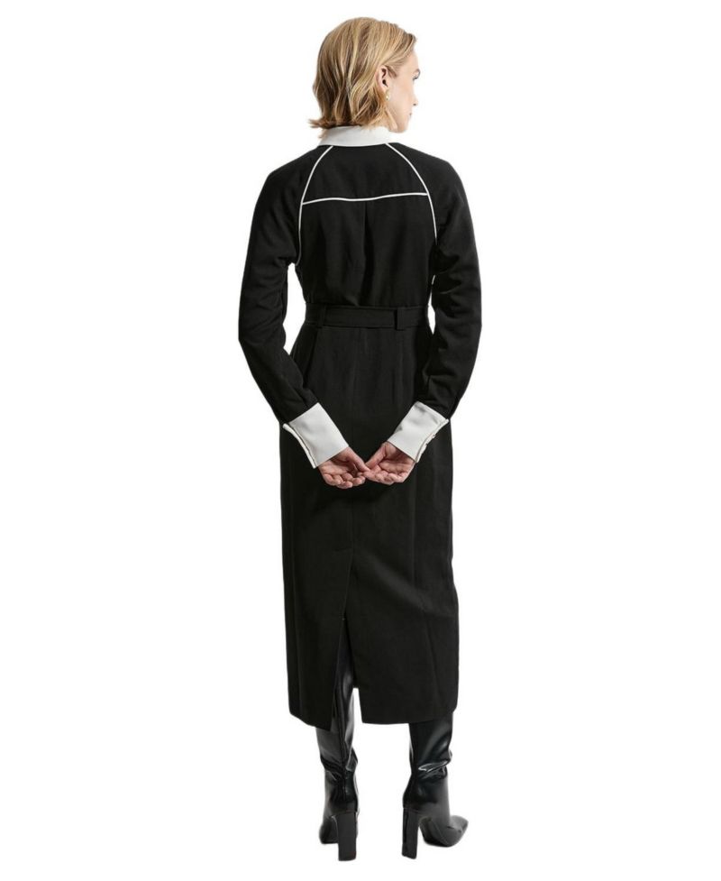 Women's Twill Collared Woven Midi Dress