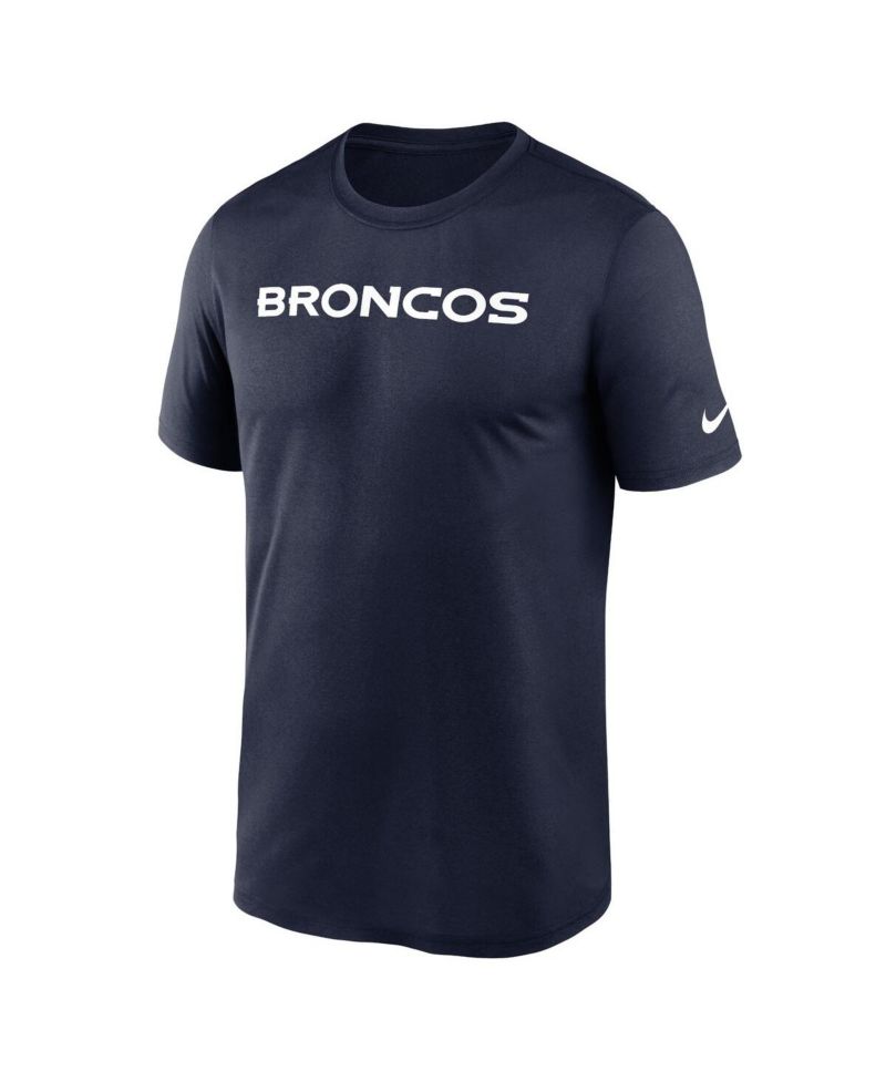 Men's Navy Denver Broncos Primetime Legend Wordmark Performance T-Shirt
