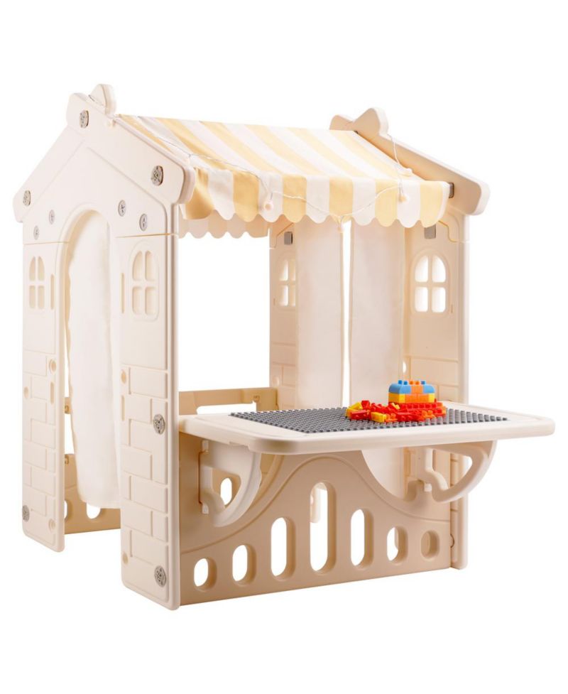 Foldable Lighted Kids' Playhouse with Building Blocks