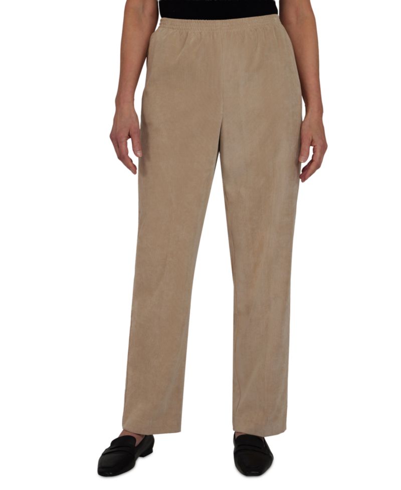Petite Corduroy Elastic Waistband Pants