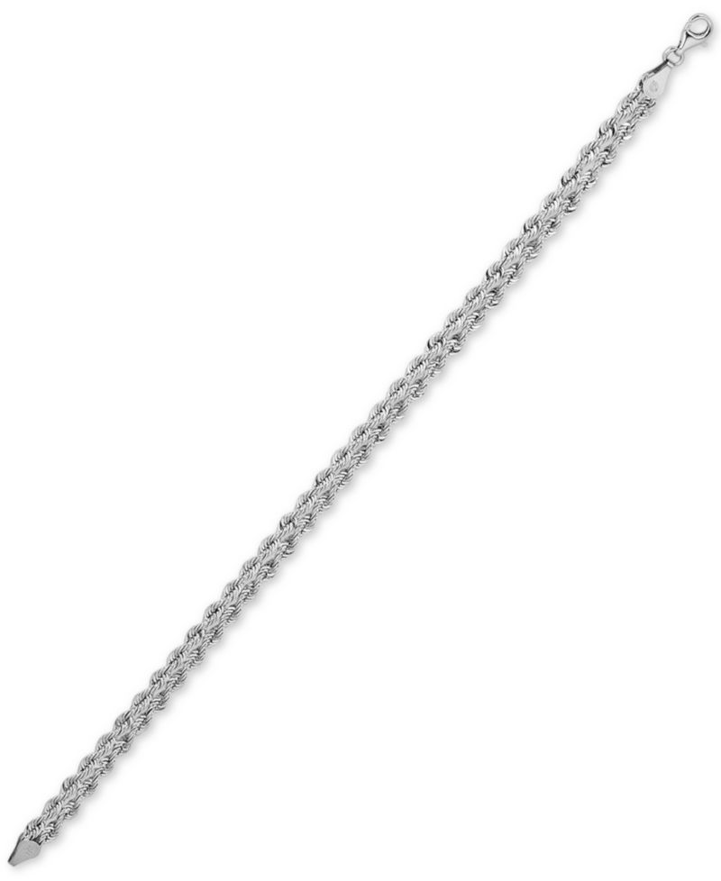 Double Row Twisted Heart Link Bracelet in 14k Gold