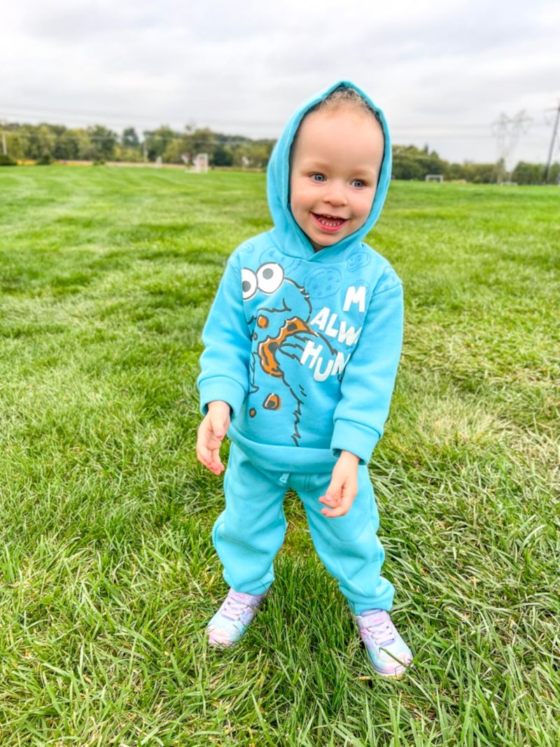 Toddler Boys (2T-5T) Elmo Cookie Monster Fleece Pullover Hoodie and Pants Outfit Set
