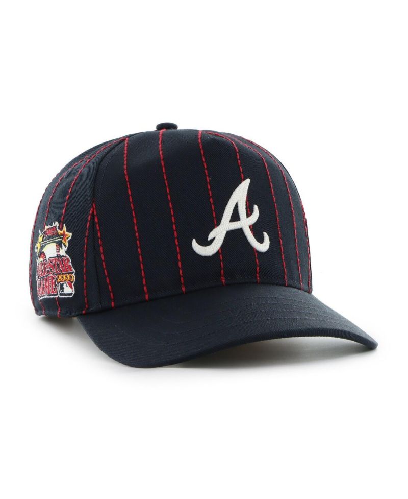 x Rawlings Men's Navy Atlanta Braves Pinstripe Hitch Adjustable Hat