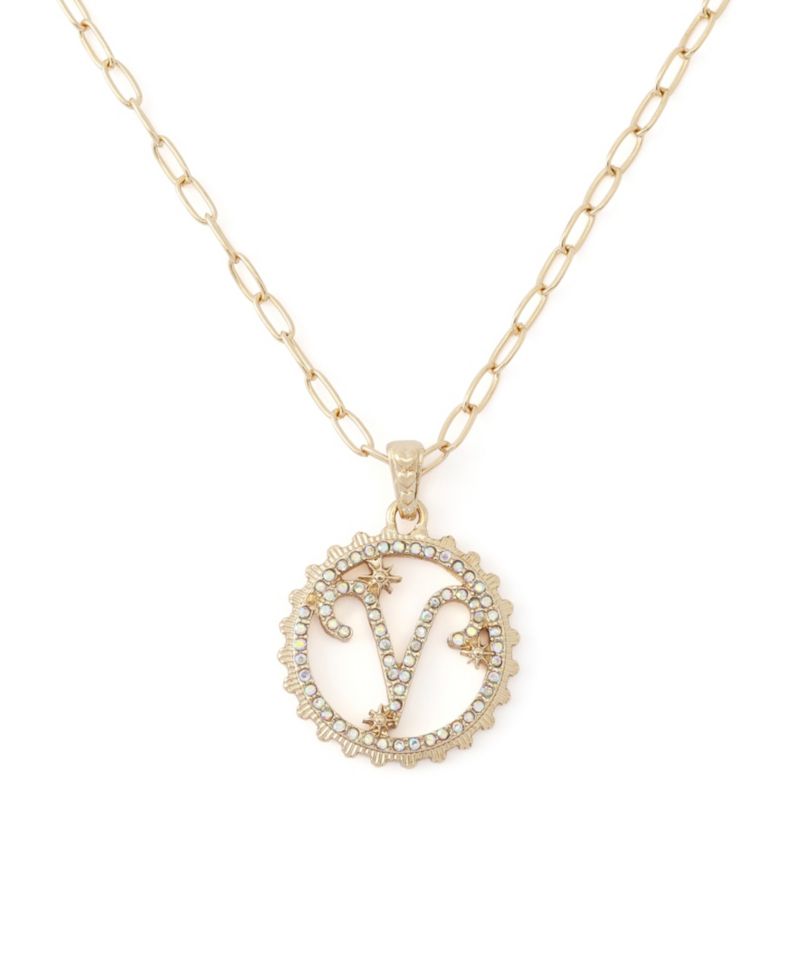 Faux-Stone Aries Celestial Pendant Necklace Charm Zodiac Set