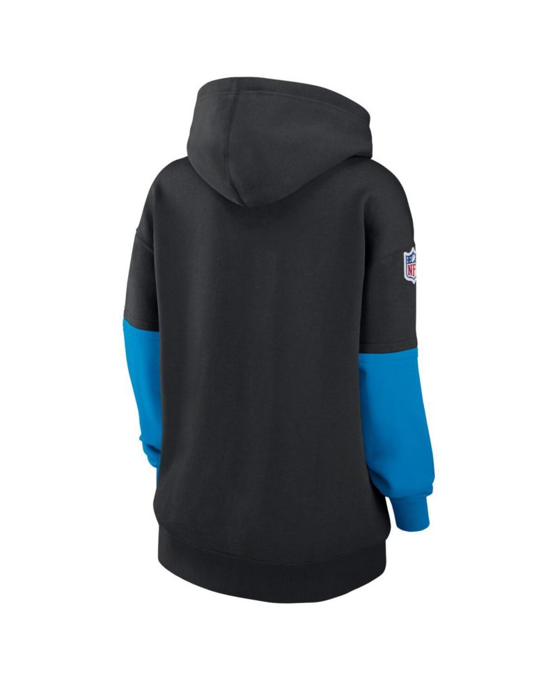 Women's Black Carolina Panthers 2024 Sideline Essential Fleece Pullover Hoodie
