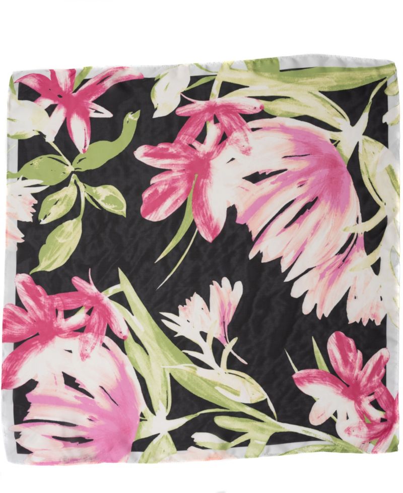 Brush Floral Square Scarf