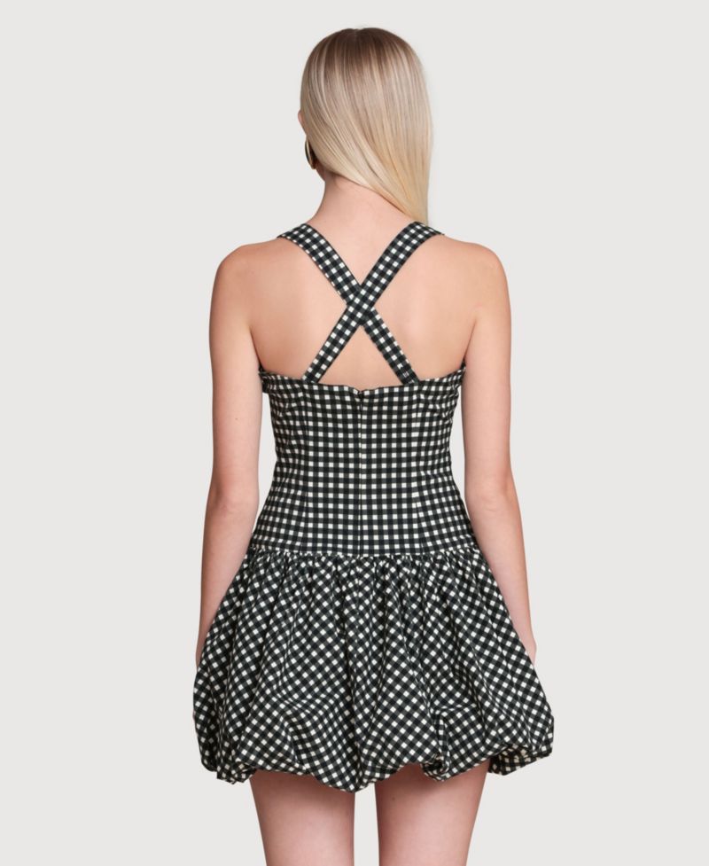 Women's Drop Waist Bubble Hem Mini Dress