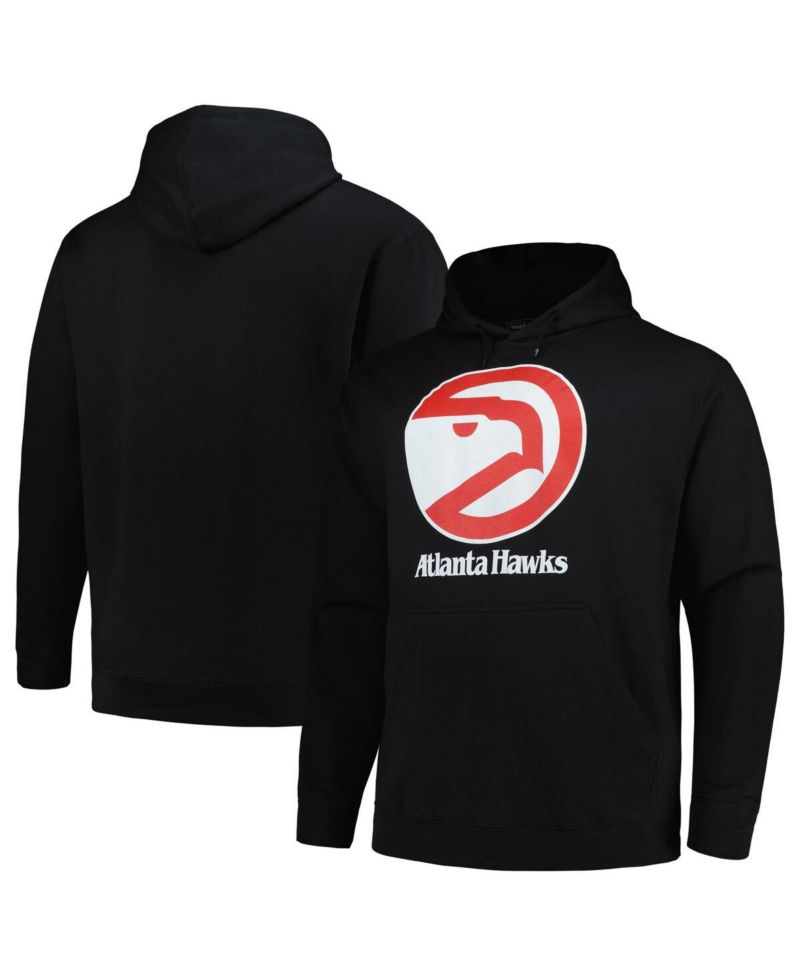 Men's Black Atlanta Hawks Hardwood Classics Big & Tall Pullover Hoodie