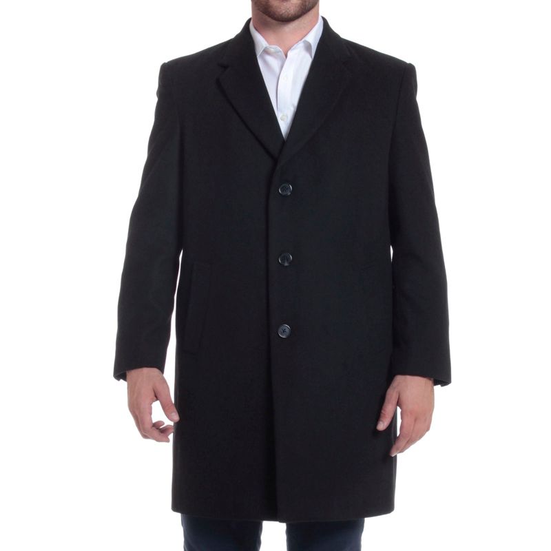 Men's Luke Wool Tailored 37" Walker Jacket Top Coat Car Coat Overcoat