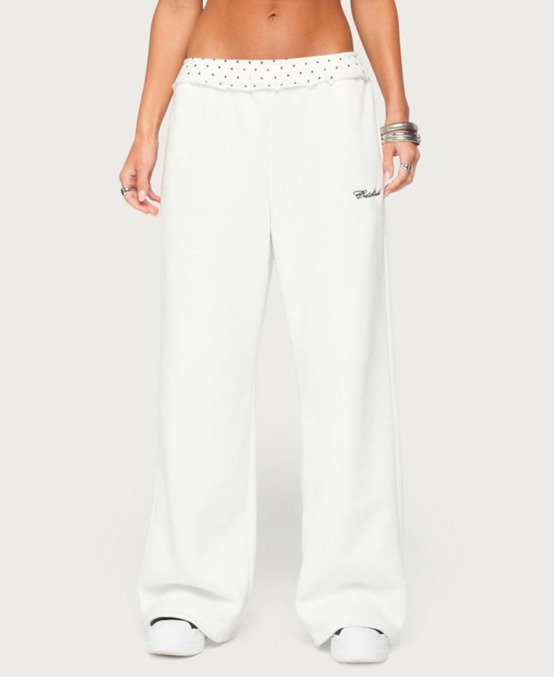 Women's Deila Polka-Dot Wide-Leg Sweatpants
