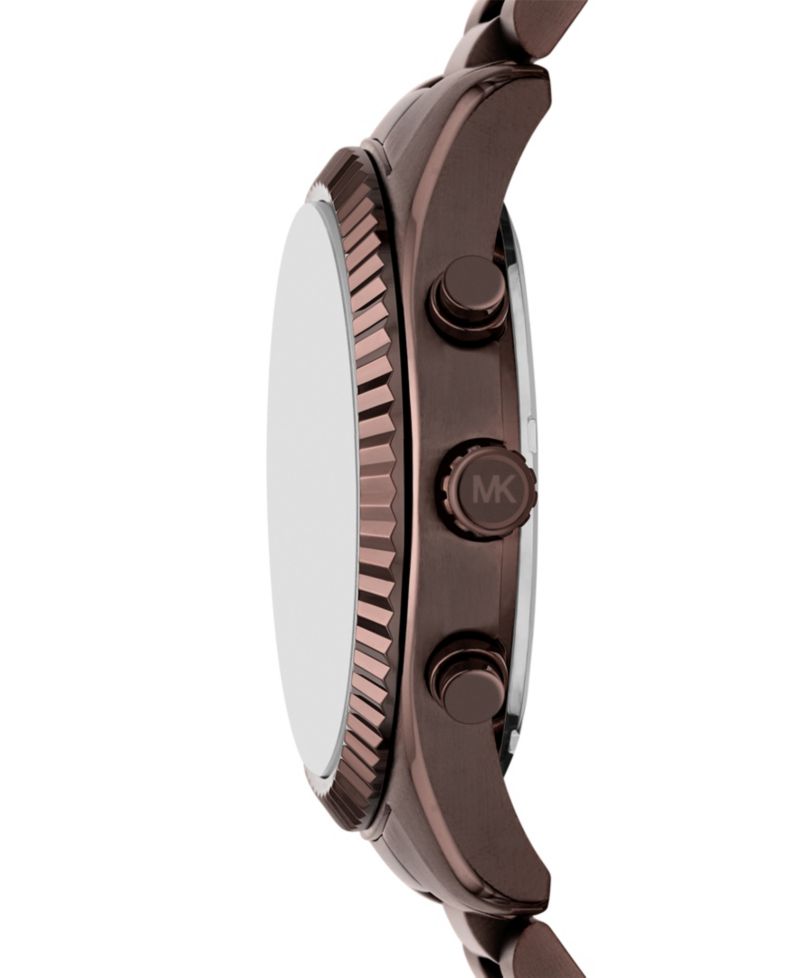 Men's Lexington Chronograph Brown Stainless Steel Watch, 44mm