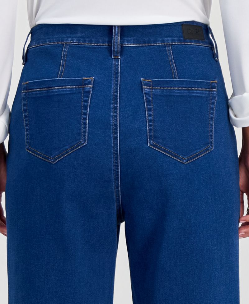 Petite Lexington High-Rise Wide-Leg Patch Pocket Jeans